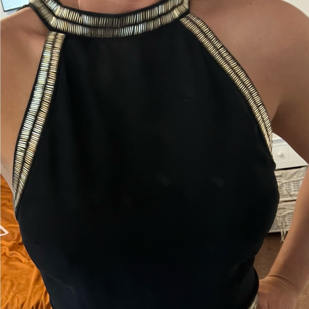 Marciano Black with gold sequins formal top. Size Medium